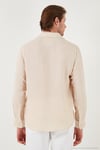 Çizgili Regular Fit Pamuklu Uzun Kollu Erkek Gömlek CF25S129721 VİZON