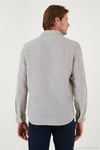 Çizgili Regular Fit Pamuklu Uzun Kollu Erkek Gömlek CF25S129721 LACİVERT