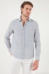 Çizgili Regular Fit Pamuklu Uzun Kollu Erkek Gömlek CF25S129721 SAKS