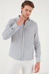 Çizgili Regular Fit Pamuklu Uzun Kollu Erkek Gömlek CF25S129721 SAKS