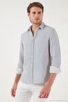 Çizgili Regular Fit Pamuklu Uzun Kollu Erkek Gömlek CF25S129721 SAKS