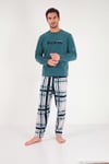 Çizgili Yumuşak Dokulu Bisiklet Yaka Polar Erkek Pijama Takımı 6097066 NEFTİ