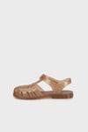 Clasica Cristal Kafes Tasarımlı Cırtlı Unisex Çocuk Sandalet BB338 SÜTLÜ KAHVE