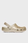 Classic Chunky Glitter Clog K Simli Çıkarılabilir Kayışlı Kız Çocuk Terlik 211939-0LH ALTIN