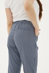 Comfort Fit Lastikli Çizgili Kadın Pantolon 25Y0344K1 LACİVERT