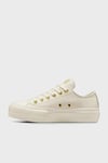 Converse Chuck Taylor All Star Lift Deri Platform Sneaker Bayan Ayakkabı A12765C 286 KREM