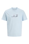 Core Jcodust Pamuklu Regular Fit Baskılı Bisiklet Yaka Erkek T Shirt 12297849 AÇIK MAVİ