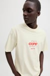 Core Logolu Pamuklu Regular Fit Bisiklet Yaka Erkek T Shirt 12289868 KREM