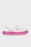 Crocband Clog K Logolu Çıkarılabilir Kayışlı Kız Çocuk Terlik 207006-6WU Beyaz-Fuşya