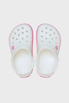 Crocband Clog K Logolu Çıkarılabilir Kayışlı Kız Çocuk Terlik 207006-6WU Beyaz-Fuşya