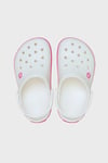Crocband Clog K Logolu Çıkarılabilir Kayışlı Kız Çocuk Terlik 207006-6WU Beyaz-Fuşya