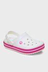 Crocband Clog K Logolu Çıkarılabilir Kayışlı Kız Çocuk Terlik 207006-6WU Beyaz-Fuşya