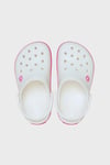 Crocband Clog T Logolu Çıkarılabilir Kayışlı Kız Çocuk Terlik 207005-6WU Beyaz-Fuşya