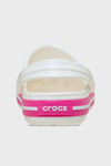 Crocband Clog T Logolu Çıkarılabilir Kayışlı Kız Çocuk Terlik 207005-6WU Beyaz-Fuşya