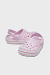 Crocband Clog T Logolu Çıkarılabilir Kayışlı Sandalet Kız Çocuk Terlik 207005-6GD AÇIK PEMBE