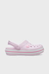 Crocband Clog T Logolu Çıkarılabilir Kayışlı Sandalet Kız Çocuk Terlik 207005-6GD AÇIK PEMBE