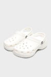 Crocs Classic Platform Clog W Logolu Çıkarılabilir Kayışlı Kadın Terlik 206750-100 BEYAZ