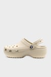 Crocs Classic Platform Clog W Logolu Çıkarılabilir Kayışlı Kadın Terlik 206750-2Y2 KEMİK