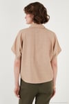 Dantelli Relaxed Fit Kısa Kollu Kadın Gömlek 5865764 TAŞ