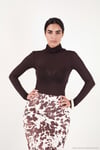Dar Kalıp Balıkçı Yaka İnce Kadın Bluz 5866880 KAHVE
