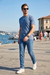 Dar Kalıp Düşük Bel Dar Paça Erkek Kot Pantolon 1115C69NAPOLI MAVİ