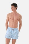 Deniz Şortu All Over Cepli Erkek Mayo Short JFSSSW30STRIPES MAVİ-BEYAZ