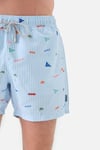 Deniz Şortu All Over Cepli Erkek Mayo Short JFSSSW30STRIPES MAVİ-BEYAZ