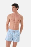 Deniz Şortu All Over Cepli Erkek Mayo Short JFSSSW30STRIPES MAVİ-BEYAZ