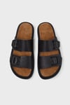 Deri Çift Bantlı Erkek Sandalet K101091-001 Siyah