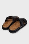 Deri Çift Bantlı Erkek Sandalet K101091-001 Siyah