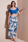 Desenli Beli Lastikli Bol Paça Kadın Pantolon 5869018 SAKS