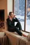 Desenli Beli Lastikli Gömlek Yaka Dokuma Kadın Pijama Takımı 6095660W4 YEŞİL