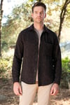 Desenli Cepli Regular Fit Uzun Kollu Kışlık Erkek Gömlek CF24W127187 SİYAH-BORDO