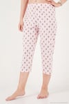 Desenli Pamuklu Bisiklet Yaka Kaprili Kadın Pijama Takımı 65790787 PUDRA