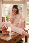 Desenli Pamuklu Bisiklet Yaka Kaprili Kadın Pijama Takımı 65790787 TURUNCU