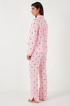 Desenli Rahat Kesim Bol Paça Yazlık Kadın Pijama Takımı 6110014 TOZ PEMBE