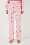 Desenli Rahat Kesim Bol Paça Yazlık Kadın Pijama Takımı 6110014 TOZ PEMBE