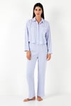 Desenli Rahat Kesim Bol Paça Yazlık Kadın Pijama Takımı 6110014 LİLA