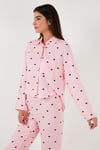 Desenli Rahat Kesim Bol Paça Yazlık Kadın Pijama Takımı 6110014 TOZ PEMBE