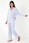 Desenli Rahat Kesim Bol Paça Yazlık Kadın Pijama Takımı 6110014 LİLA