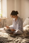 Desenli Rahat Kesim Bol Paça Yazlık Kadın Pijama Takımı 6110014 LİLA