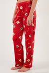 Desenli Regular Fit Bisiklet Yaka Uzun Kollu Kadın Pijama Takımı 65713312 KIRMIZI