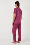 Desenli Regular Fit Gömlek Yaka Kadın Pijama Takımı 65750101 MÜRDÜM
