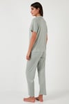 Desenli Regular Fit Gömlek Yaka Kadın Pijama Takımı 65750101 MİNT