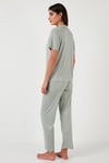 Desenli Regular Fit Gömlek Yaka Kadın Pijama Takımı 65750101 MİNT