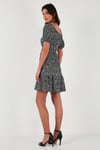 Desenli Slim Fit Carmen Yaka Mini Kadın Elbise 5865620 SİYAH