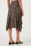 Desenli Volanlı Midi Boy Kadın Etek 5869010 LEOPAR