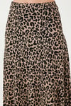 Desenli Volanlı Midi Boy Kadın Etek 5869010 LEOPAR