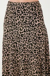 Desenli Volanlı Midi Boy Kadın Etek 5869010 LEOPAR