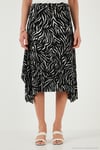 Desenli Volanlı Midi Boy Kadın Etek 5869010 ZEBRA